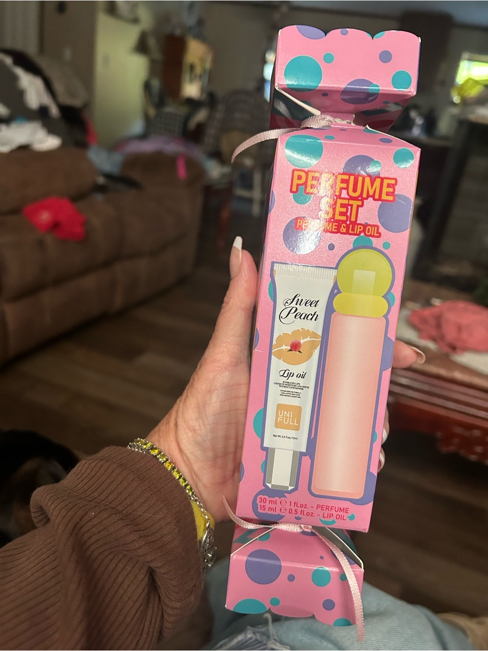 Perfume Set - Sweet Peach Perfume & Lip Oil (Pink)